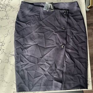 Express Charcoal Button-Accent Pencil Skirt